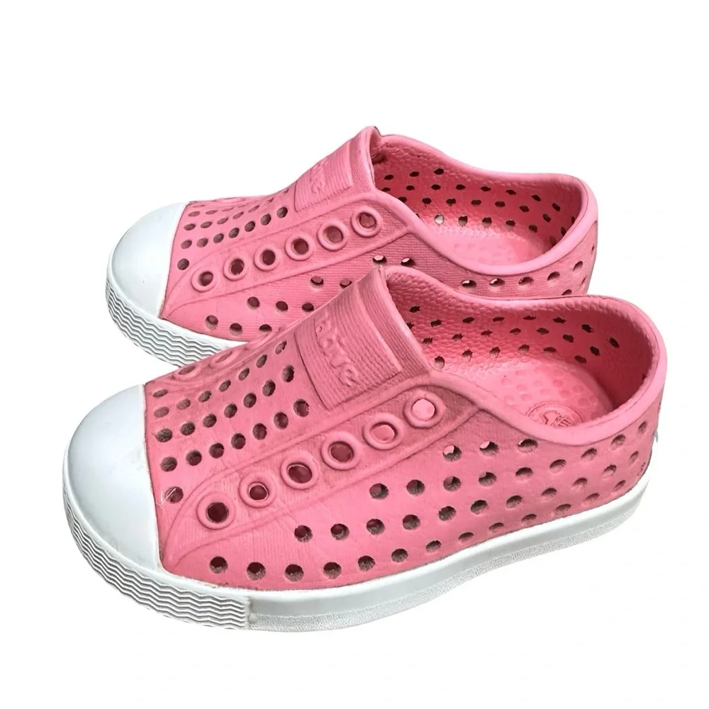 Native Shoes Pink Slip-On Perforated Kids Sneakers